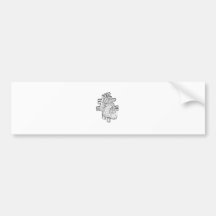 Black and white heart drawing bumper stickers