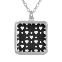 Black and White heart pattern necklaces