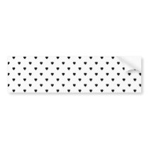 Black and White Hearts Pattern. Bumper Stickers