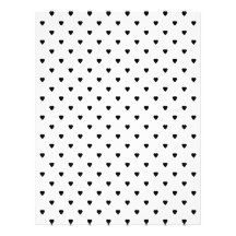 Black and White Hearts Pattern. Custom Letterhead