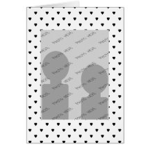 Black and White Hearts Pattern. Greeting Card