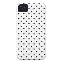 Black and White Hearts Pattern. iPhone 4 Cases