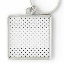 Black and White Hearts Pattern. Key Chain