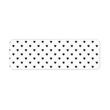 Black and White Hearts Pattern. Custom Return Address Label
