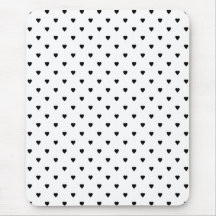 Black and White Hearts Pattern. Mouse Pad
