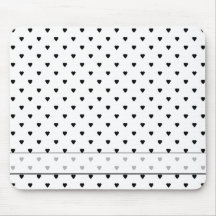 Black and White Hearts Pattern. Mouse Pads