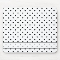 Black and White Hearts Pattern. Mouse Pads