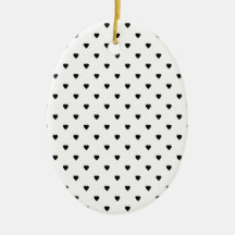Black and White Hearts Pattern. Ornaments