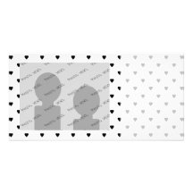 Black and White Hearts Pattern. Photo Card Template