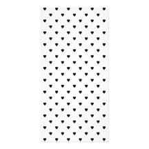 Black and White Hearts Pattern. Picture Card