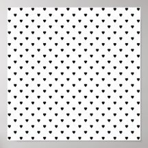 Black and White Hearts Pattern. Posters