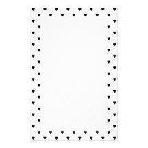 Black and White Hearts Pattern. Stationery Design