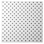 Black and White Hearts Pattern. Tile
