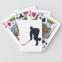 BLACK AND WHITE HOCKEY PLAYER DECK OF CARDS