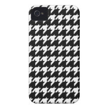 Black and white houndstooth Case-Mate iPhone 4 cases