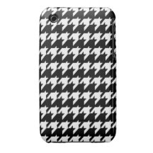 Black and white houndstooth iPhone 3 Case-Mate cases