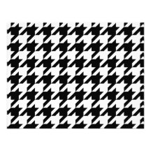 Black and White Houndstooth Custom Invites