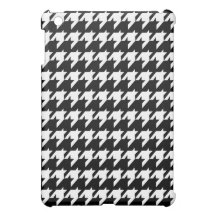 Black and white  houndstooth  iPad mini case