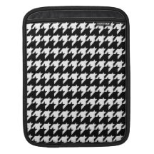 Black and white houndstooth pattern iPad sleeves