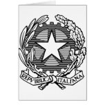 Black and white Italian Republic, Italy Card