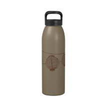 Black and White Japanese Lanterns Reusable Water Bottle