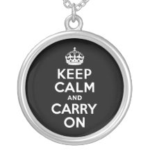 Black and White Keep Calm and Carry On Jewelry