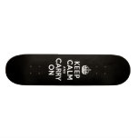 Black and White Keep Calm and Carry On Skateboard Decks