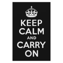 Black and White Keep Calm and Carry On Custom Stationery