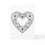 Black and White Lace Heart Greeting Cards