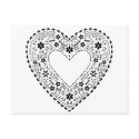 Black and White Lace Heart postcards