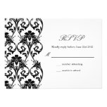 Black and White Lace Wedding RSVP Invite