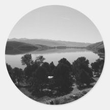 Black And White Lake Stickers