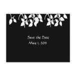 Black and White Leaves Save the Date Postcard