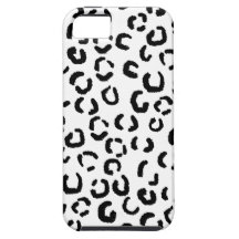 Black and White Leopard Print Pattern. iPhone 5 Covers
