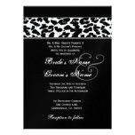 Black and White Leopard  Wedding Metallic Paper Custom Invites