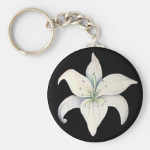 Black and White Lily Key Chains