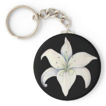Black and White Lily Key Chains
