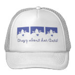 Black and White Longhaired Cat Mesh Hats