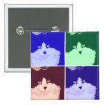 black and White Longhaired Cat Pins