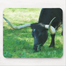 Black and White Longhorn Mouse Pads