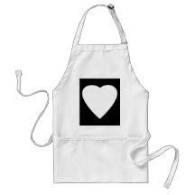 Black and White Love Heart Design. Aprons