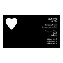 Black and White Love Heart Design. Business Card Templates