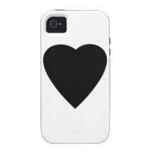 Black and White Love Heart Design. Vibe iPhone 4 Covers