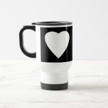 Black and White Love Heart Design. Coffee Mugs