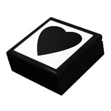 Black and White Love Heart Design. Gift Box