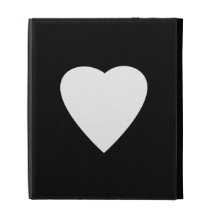 Black and White Love Heart Design. iPad Cases