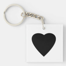 Black and White Love Heart Design. Acrylic Keychains