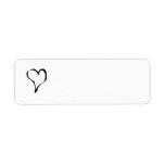 Black and White Love Heart Design. Return Address Labels