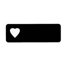 Black and White Love Heart Design. Return Address Label