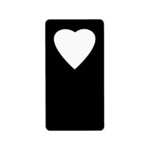 Black and White Love Heart Design. Custom Address Label